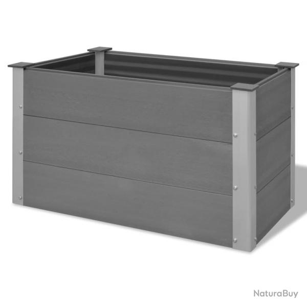 Jardinire lit surlev plantes fleurs jardin WPC 100 x 50 x 54 cm gris 02_0001234