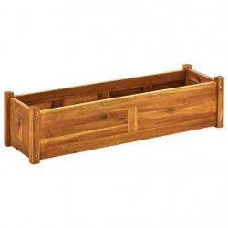 Jardinière lit surélevé plantes fleurs jardin 100 x 30 x 25 cm bois d'acacia 02_0001178