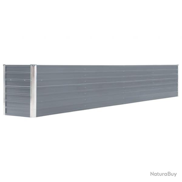 Jardinire lit surlev plantes fleurs jardin acier galvanis 320 x 40 x 45 cm gris 02_0001108