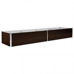 Jardinière lit surélevé plantes fleurs jardin marron 320 x 80 x 45 cm acier galvanisé 02_0001220