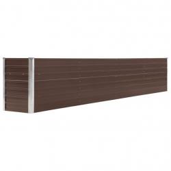 Jardinière lit surélevé plantes fleurs jardin acier galvanisé 320 x 40 x 45 cm marron 02_0001109