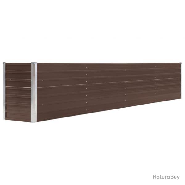 Jardinire lit surlev plantes fleurs jardin acier galvanis 320 x 40 x 45 cm marron 02_0001109