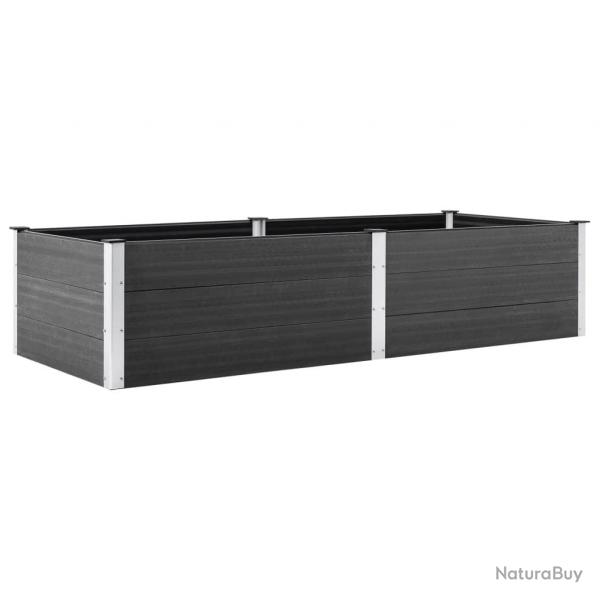 Jardinire lit surlev plantes fleurs jardin 250 x 100 x 54 cm WPC gris 02_0001024