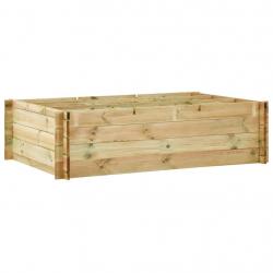 Jardinière lit surélevé plantes fleurs jardin 150 x 100 x 40 cm bois imprégné 02_0000911