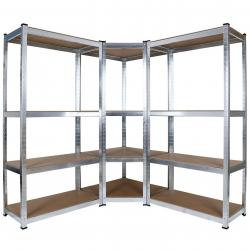 Rayonnage d'atelier lourd étagères enfichables 160 cm armoire de coin kit cave stockage 16_0002707