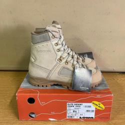 ORIGINAL AUTHENTIQUE LOWA DESERT ELITE COMBAT BOOTS LEATHER / CORDURA VIBRAM TAILLE 44 NEUVES !!!!