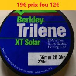 FIL BERKLEY TRILENE XT SOLAR VERT Ø 0.56  L 270 m  Résistance 20.3 kg