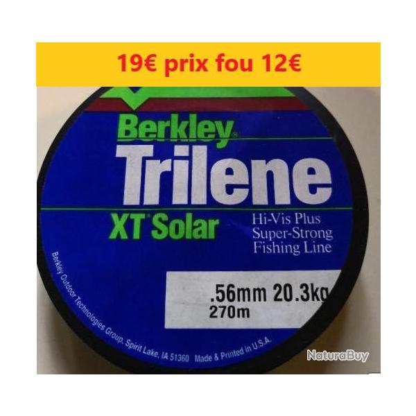 FIL BERKLEY TRILENE XT SOLAR VERT  0.56  L 270 m  Rsistance 20.3 kg