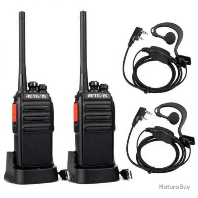 Talkie-walkie professionnel, talkies-walkies rechargeables sans licence,  talkie-walkie longue portée avec chargeur (noir, un)