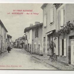 Carte postale ancienne - GUITALENS (81) - Rue du Village (Grand Rue aujourd'hui)