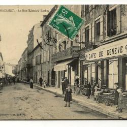 Carte postale ancienne - MAZAMET (81) - Rue Edouard Branly - Café de Genève