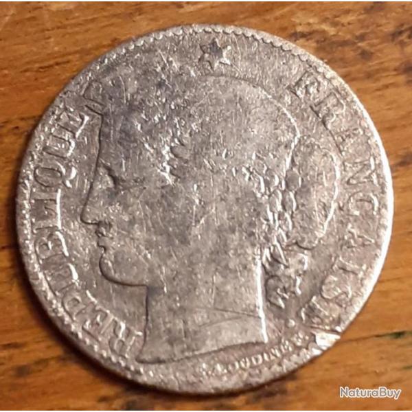Monnaie franaise argent 50 centimes Crs, Troisime Rpublique, 1873 A B (n23)