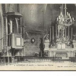 Carte postale ancienne - Loubéjac (82130) L'Honor-de-Cos - Intérieur de l'Eglise