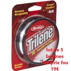 LOT DE 5 BOBINES DE TRILENE SMOOTH CASTING SUPER STRONG Ø 23 - 100M -  4.1 KG