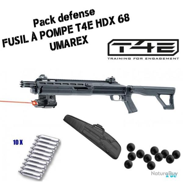 Pack TACTIQUE DEFENSE Fusil  pompe T4E HDX 68 d'Umarex + fourreau 