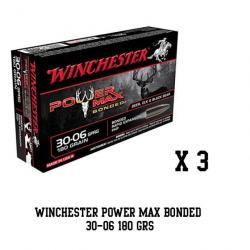 3 boites Winchester Power Max Bonded 30-06 180 Grs 