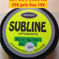 LOT DE 3 BOBINES DE FIL IGNESTI SUBLIME de 500 M - Ø 12 - 1.6 KG