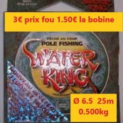 BOBINE DE FIL Nylon WATER QUEEN POLE FISHING 25 M - Ø 6.5 - 0.500 KG