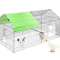 Poulailler Enclos Volière pour Petits Animaux Métallique 180x77x75,5 cm.....LIVRAISON OFFERTE