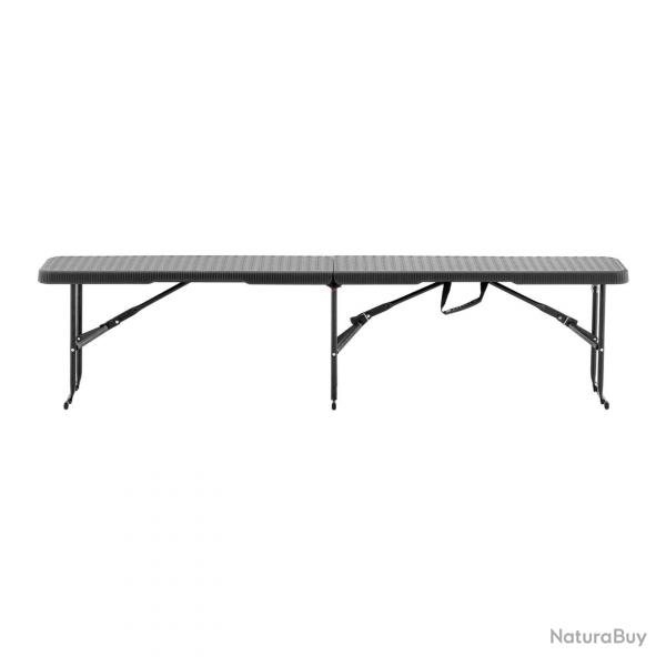 Banc pliable pliant de jardin camping extrieur (183 x 30 x 43 cm, capacit de charge : 300 kg, aci