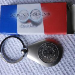 porte clés Souvenir Souvenir By Free Line avec ancienne pièce de 1 franc