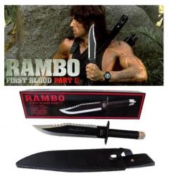 'Rambo II' Couteau de luxe s 40cm avec étui en cuir  outils de survie TRÈS ROBUSTE  1H550