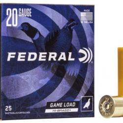 Cartouches Federal Cal.20/70 29GR N°4 Game Shok Hi-Brass