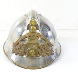 Ancien casque sapeurs pompiers des basses Alpes. Pompier collection vintage