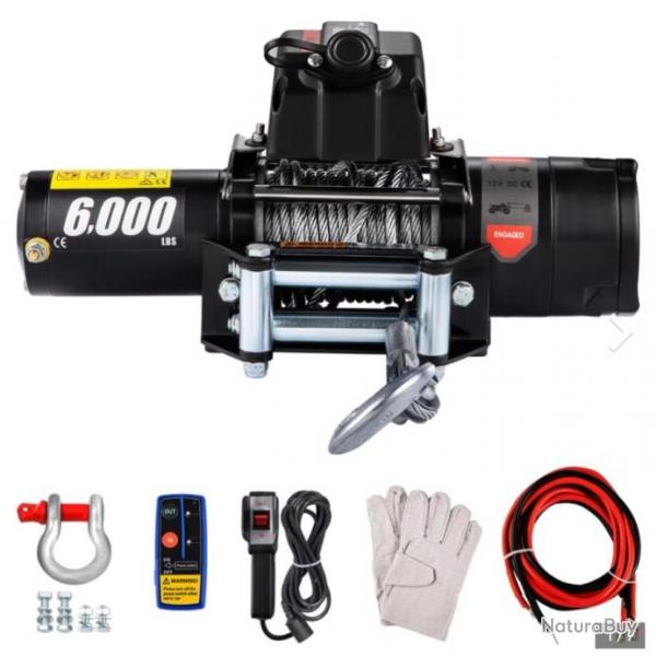Treuil lectrique 12 V Tlcommande sans Fil Moteur Puissant 5 hp 2721 kg Cble en Acier 13 m