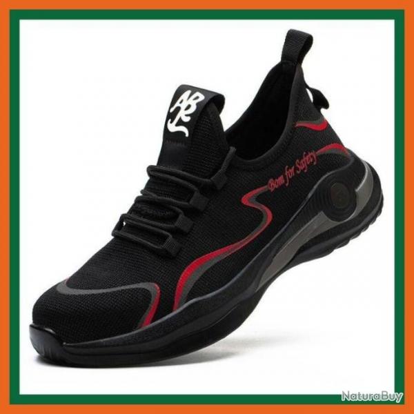 Chaussures de sécurité - Chaussures tactique - Noir et rouge #2 - Livraison gratuite et rapide