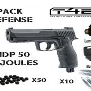 Pack Prêt à Tirer T4E Pistolet HDP 50 de défense (100 BILLES, 5 CART CO2,  MALLETTE) REF 2.4758P - Armes à balles caoutchouc de catégorie D (10207380)