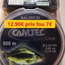 BOBINE DE FIL BALZER CAMTEX "SPECIAL CARPE" 500M - Ø 25 - 5.80 KG