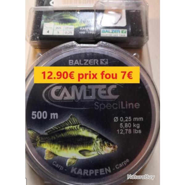 BOBINE DE FIL BALZER CAMTEX "SPECIAL CARPE" 500M -  25 - 5.80 KG