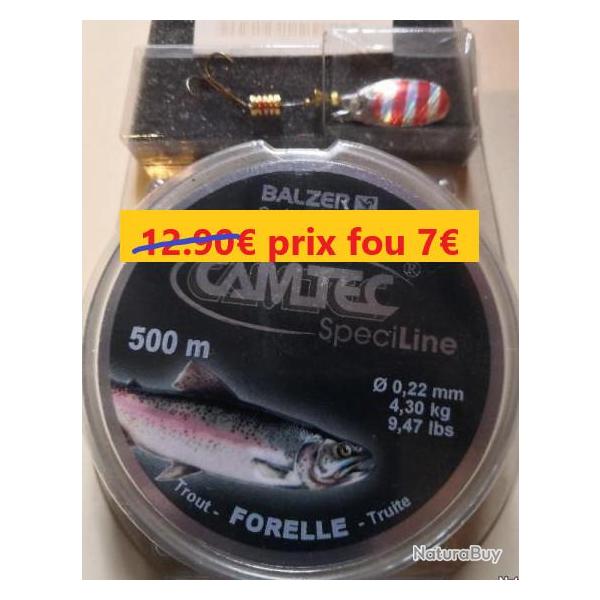 BOBINE DE FIL BALZER CAMTEX "SPECIAL TRUITE" 500M -  22 - 4.30 KG