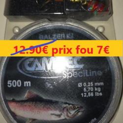 BOBINE DE FIL BALZER CAMTEX "SPECIAL TRUITE" 500M - Ø 25 - 5.700 KG