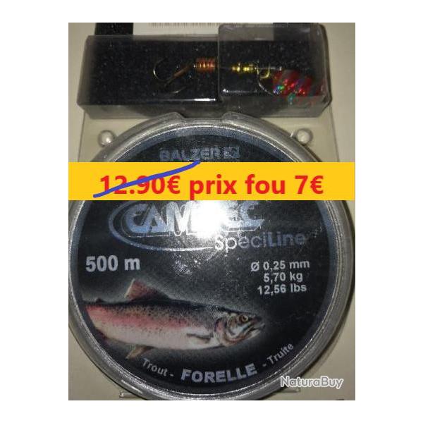 BOBINE DE FIL BALZER CAMTEX "SPECIAL TRUITE" 500M -  25 - 5.700 KG