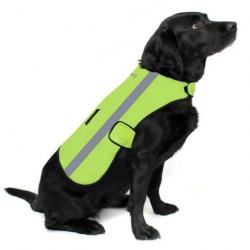 Veste étanche fluo avec bandes réfléchissantes pour chien