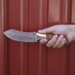 Couteau BucknBear Recurve Wood Hunter Lame Damas Manche Bois Etui Cuir BNB24124