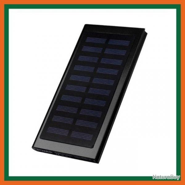 Power bank solaire 20000mAh- Noir - Livraison gratuite et rapide