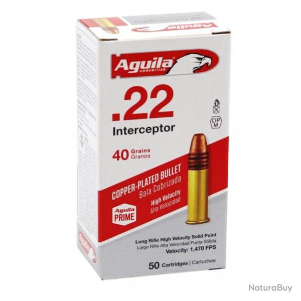 50 Munitions AGUILA 22 LR INTERCEPTOR CUIVRE