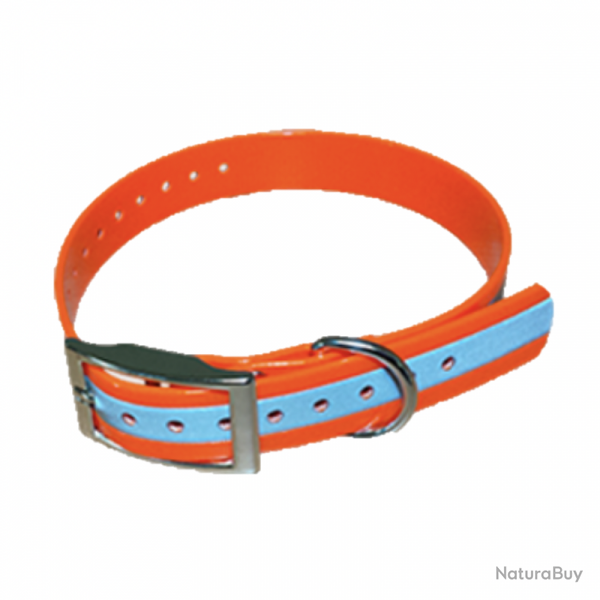 COLLIER HB DOG BIOTHANE BIOGOLD BANDE RFLECTIVE 600 X 25 mm ORANGE