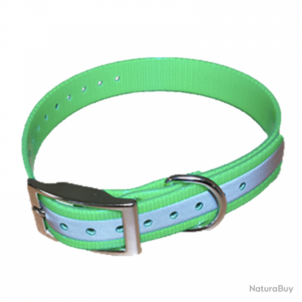 COLLIER HB DOG BIOTHANE BIOGOLD BANDE RFLECTIVE 600 X 25 mm VERT