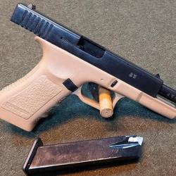 Pistolet GAP 8mm a Blanc (Glock) bicolore