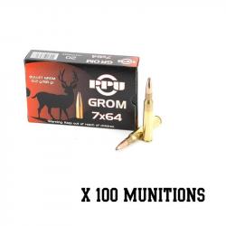 Munitions PARTIZAN calibre 7x64 Grom 158gr - 10.2g x100 