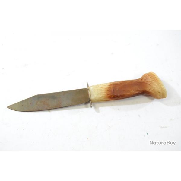 Couteau pour enfant, annes 1950 - 1960, faux bois de cerf (plastique) jouet