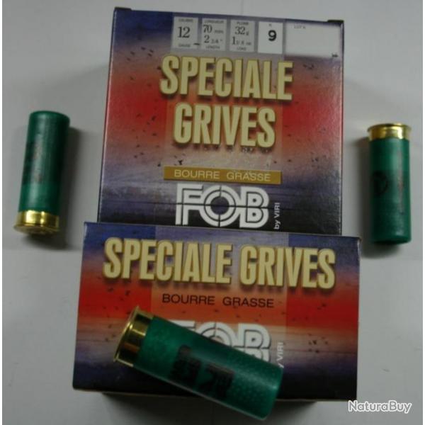 CARTOUCHE FOB SPECIAL GRIVE 32GR BOURRE GRASSE CAL 12/70 X25 10