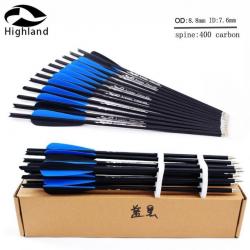 12 flèches Carbones 50 cm pour la chasse ou le Tir a L'arc Couleur Bleu ENCHERES SANS RESERVE  !!!