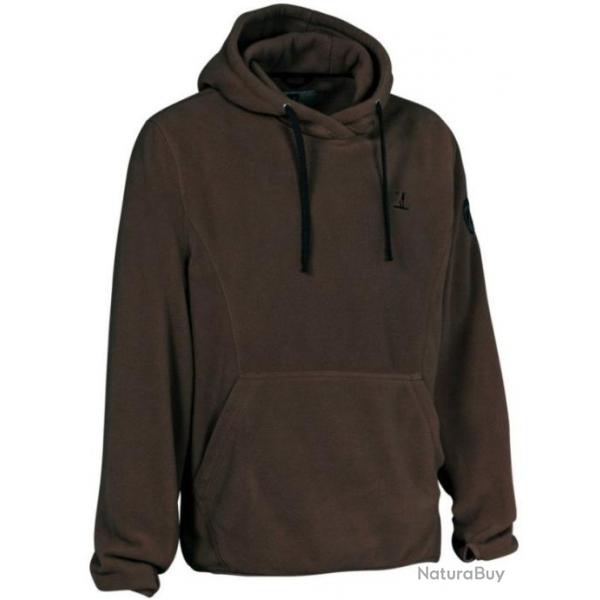 Sweat  capuche polaire marron PERCUSSION