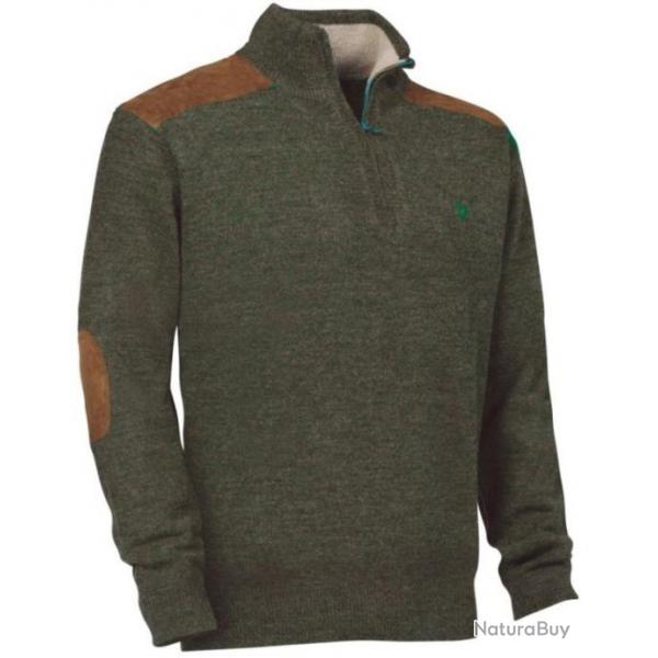 Pull de chasse Fox kaki col zipp Verney Carron