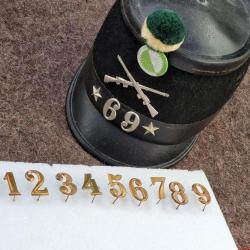 Swiss Army Shako Helmet spare parts - complete numbers set (0-9)